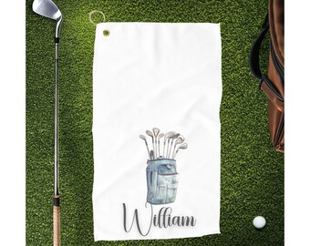 Personalized Golf Towel, Custom Printed Golf Towel, Gift for Him, Gift for Dad, Golf Towel with Name, Golf Logo Towel, Golf Gift Idea