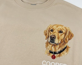 Custom Dog & Cat Embroidered Sweatshirt, Personalized Pet Face Sweatshirt, Embroidered Pet Lover Gift, Gift From Photo, eK01Uh9c