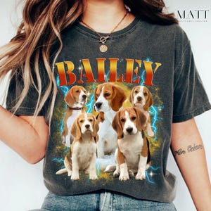 Custom Comfort Colors® Retro Dog Shirt, Personalized Pet Tee, Custom Photo 90s Graphic, Bootleg Rap Dog Shirt, Custom Design Tshirt