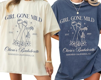 Girls Gone Mild Bachelorette Party Shirts, Spa bachelorette, Personalized bach, bridesmaid trip tee