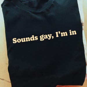 Sounds Gay I&#39;m In Funny LGBTQ Pride Quote for Queer, Gay, Lesbian, Bisexual, Allies