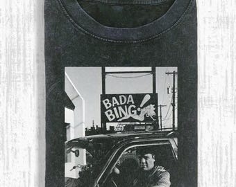 Vintage Washed Bada Bing Club Shirt, Retro Mafia TV Series Parody Top, 90s Crime Drama Gift