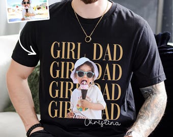 Personalized Vintage Photo Girl Dad Boy Dad Shirt,Custom Dad of Girls,Personalized Dad Daughter Gift, Girl Dad shirt,Boy Dad shirt, aT22We5c