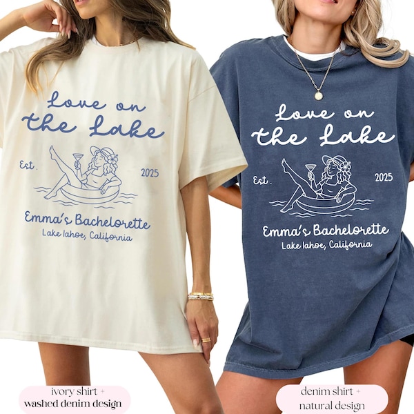 Love on the Lake Bachelorette Shirt, Custom location bach, Bridal party shirts