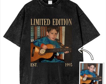 Custom Vintage Photo And Year, Vintage Est 1995 Shirt, 30th birthday gift, Birthday party shirt