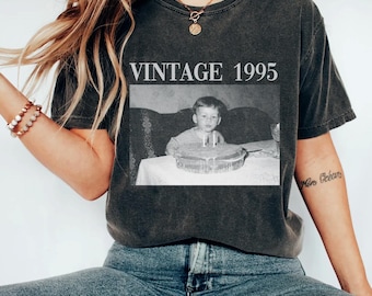 Personalized 30th Birthday Shirt, Vintage 1995 shirt, Vintage photo tee