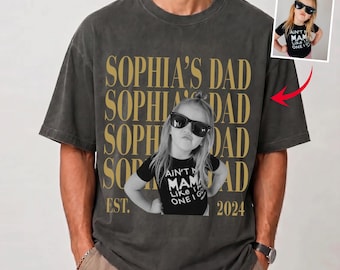 Custom Dad Vintage Photo Shirt, Personalized Fathers Day Shirt, Best Dad Ever Shirt, New Dad Gift, Funny Dad Shirt, a710VfRd