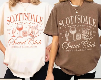 Scottsdale Bachelorette Party T-Shirt, Social club bach, Scottsdale bach, Personalized bach
