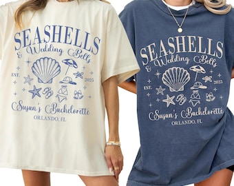Seashells and Wedding Bells Shirts, Bridesmaid Shirt, Future Bride Shirt, custom shirts, Bachelorette party