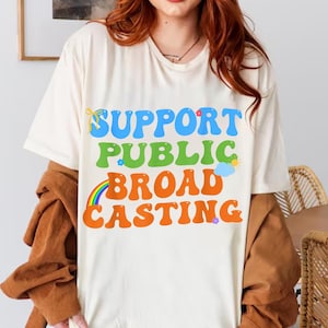 Support PBS Rainbow Unisex T-Shirt, Save Public Broadcasting, Anti Trump Shirt