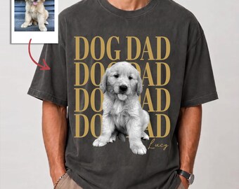 Custom Dad Vintage Photo Shirt, Personalized Fathers Day Shirt, Best Dad Ever Shirt, New Dad Gift, Funny Dad Shirt, aZ107fBb