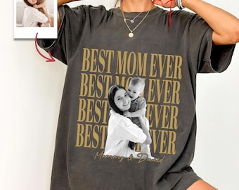 Personalized Mom Vintage Photo Shirt, Custom Mothers Day Shirt With Kids Photo, Custom Best Mom Ever Shirt, New Mom Gift, aI120fUb