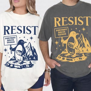 Funny Flippers Up Resist Penguins Protest Against Tariffs T-Shirt, Penguins Against Tariffs Tee, RESIST TShirt, democrat shirt