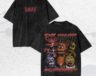 Vintage 90s Bootleg Five Nights Horror Game Shirt, Retro Game Graphic