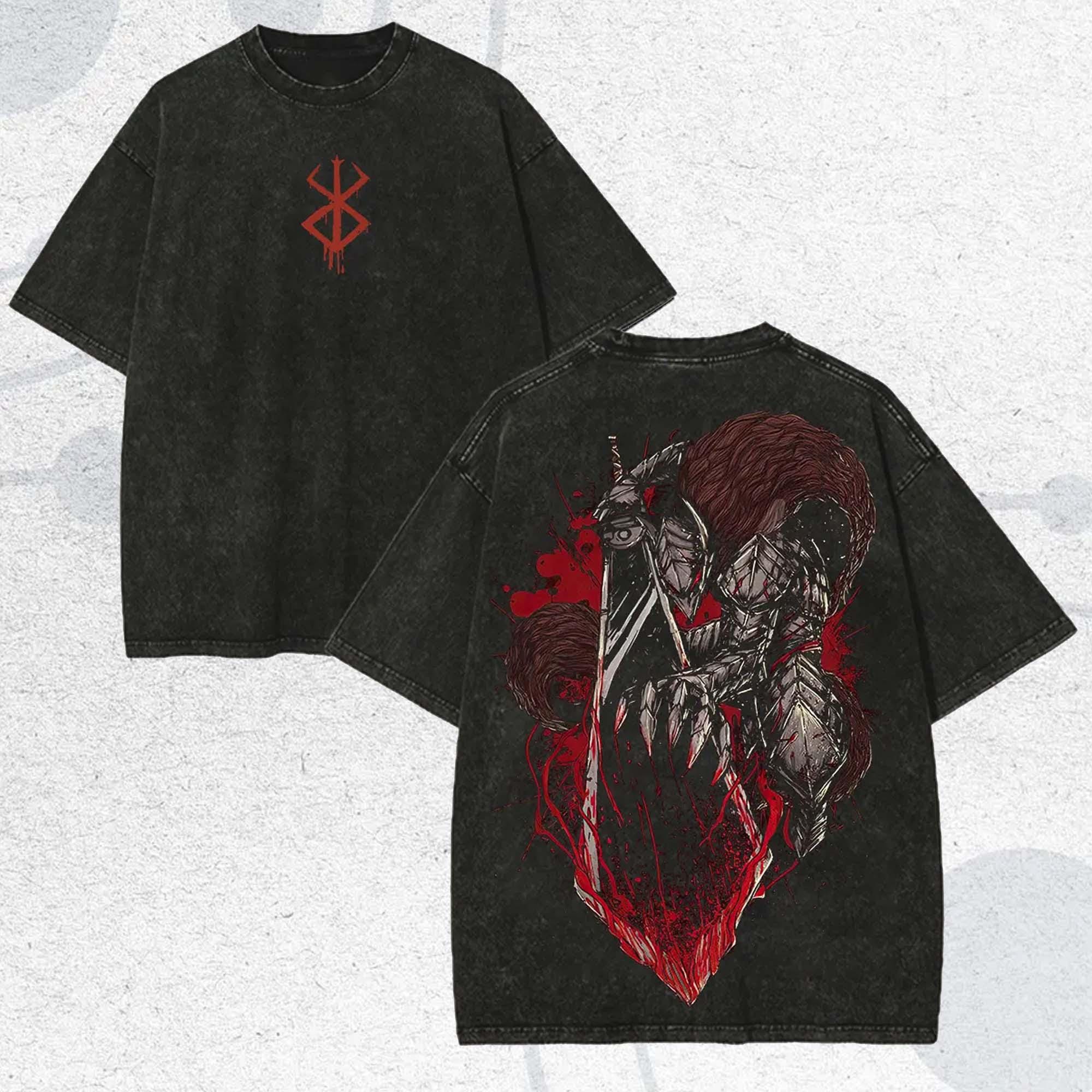 T-shirt Berserk Guts – Dark Fantasy – Noir Taille XL – Anime Manga