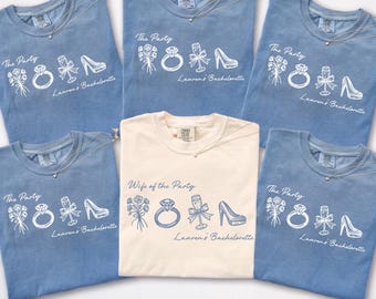 Custom Beach Bachelorette Comfort Colors Shirt: Coastal Bride Trip Tee. Custom Wife of The Party Shirts, Bridesmaid Proposal Gift, a923AdDd