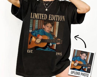 Photo et année vintage personnalisées, chemise Est 1995 vintage, cadeau 30e anniversaire, chemise de fête d'anniversaire