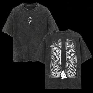 FMA Anime Vintage Washed Shirt, Anime Manga Shirt, Anime Lovers Gift