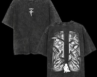 FMA Anime Vintage Washed Shirt, Anime Manga Shirt, Anime Lovers Gift