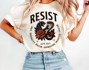 Camisa de resistencia, camisa de justicia social, regalo liberal