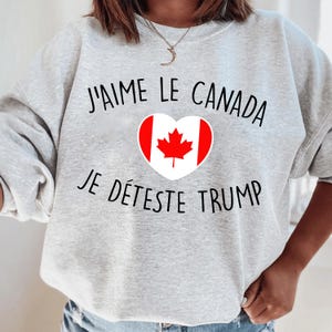 Koszulka J'aime Le Canada, bluza antytrumpowa, koszulka Pro Canada, kocham kanadę, patriotyczna francusko-kanadyjska miłość, koszulka FDT, nienawidzący Trumpa