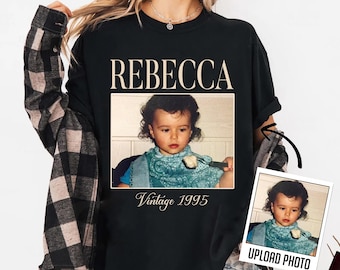 Custom Vintage Photo And Year, Vintage Est 1995 Shirt, Birth year custom, 30th birthday shirt