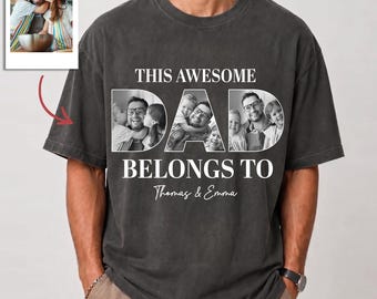 Custom Dad Vintage Photo Shirt, Personalized Fathers Day Shirt, Best Dad Ever Shirt, New Dad Gift, Funny Dad Shirt, aV23VeWb
