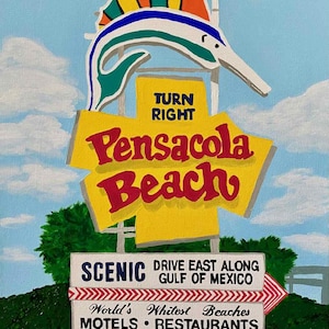 Pensacola Beach Sign Print.