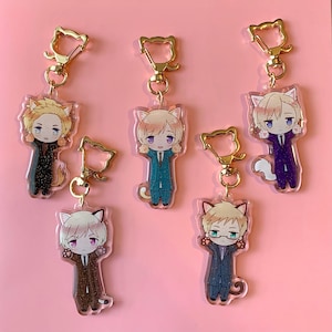 Hetalia Acrylic Keychain ~ APH Denmark, Norway, Iceland, Finland, Sweden ~ Nekotalia