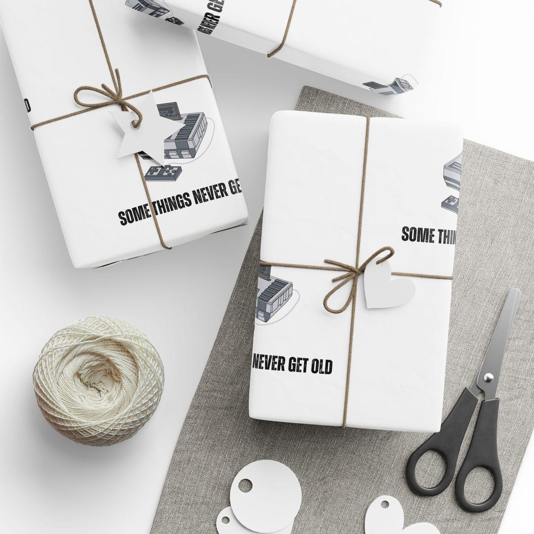 NES Retro Console Themed Wrapping Paper Somethings Never Get Old ...