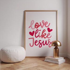 Love Like Jesus Quote Heart Christian Bible God Wall Art Printable Print Digital Download