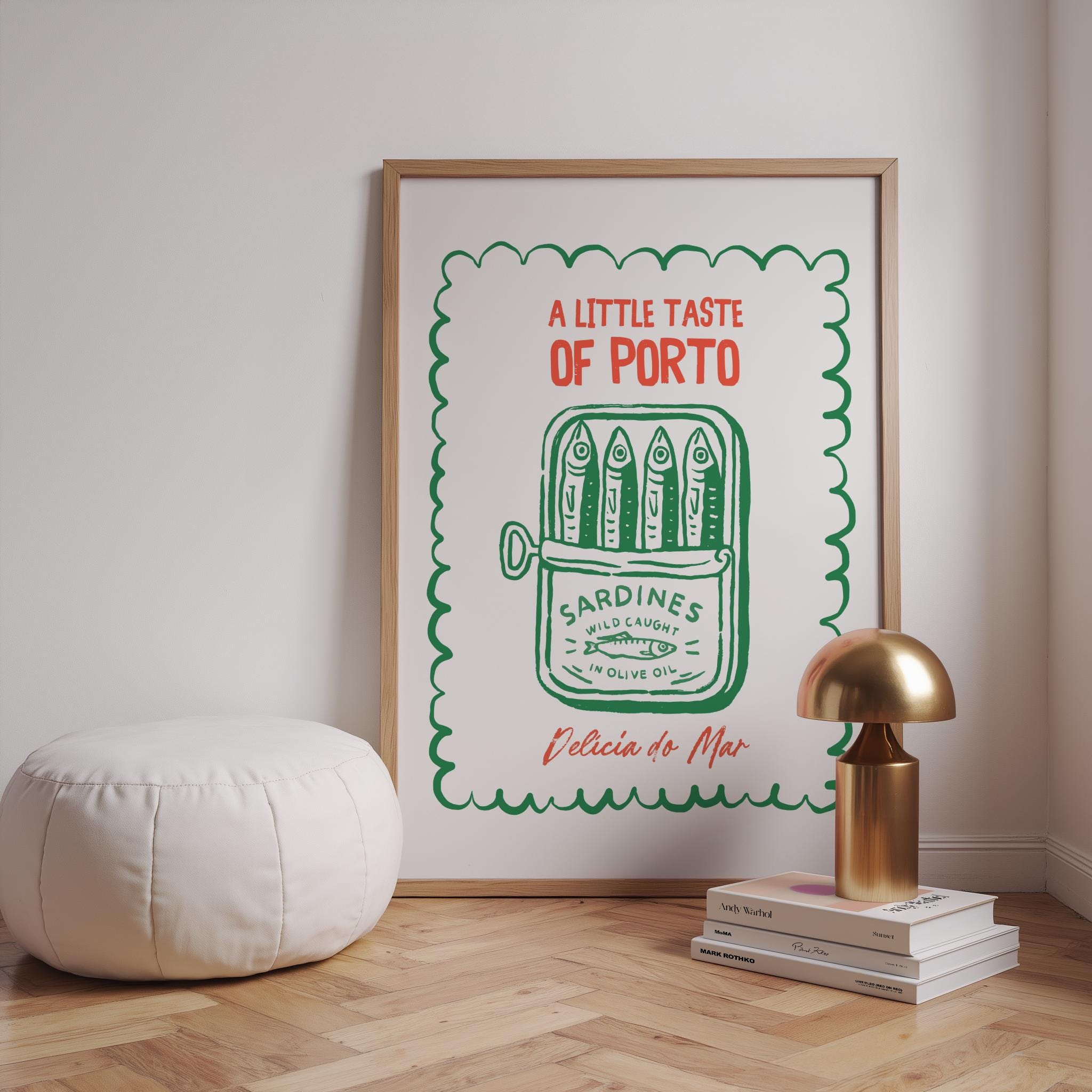 A Little Taste Of Porto Portugal Travel Sardines Canned Sardines Olive Oil Sea Ocean Summer Wall Art Kitchen Decor Restaurant