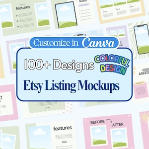 100+ Canva Etsy Listing Mockup Templates, Digital Product Mockups Etsy