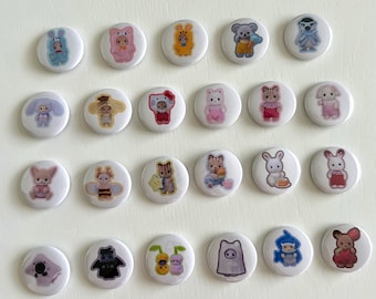 Cute Animal Critter Button Pins