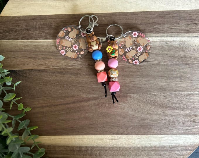 Featured listing image: Capybara Keychain with Acrylic Add On