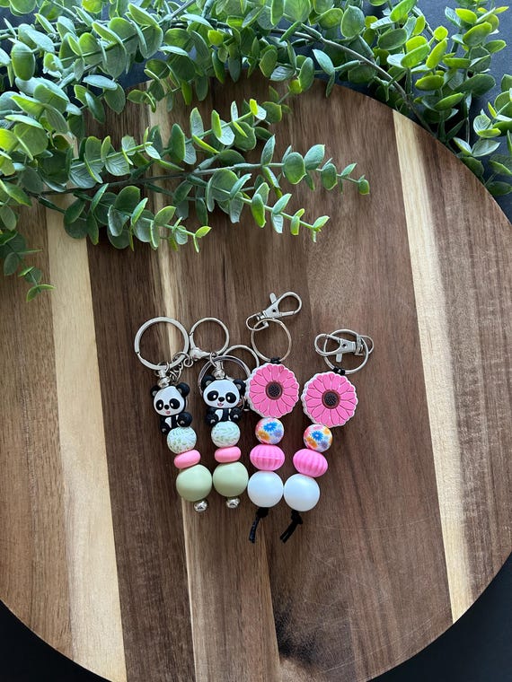 Panda Keychain & Flower Keychain