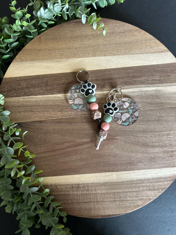 Paw print Keychain with Add On