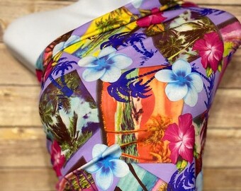 Tropical poly spandex fabric