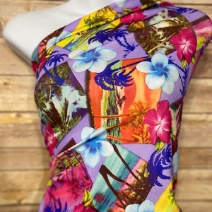 Tropical poly spandex fabric