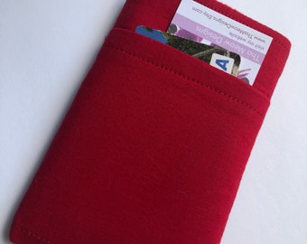 Any Cell Phone, any iphone, any samsung galaxy pouch pocket Sleeve- Red