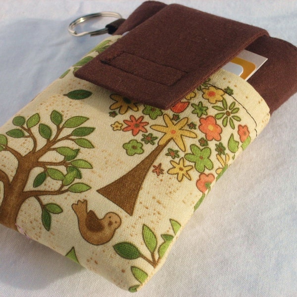 cell phone sleeve bag for any iphone 15/14/13 any Samsung Galaxy s24/s23/s22 ultra plus any smart phone type holder pouch purse -Bird & Tree