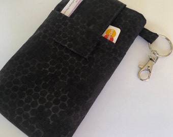 cell phone sleeve bag for any iphone 14/13/12/11,Samsung Galaxy S23/22/21ultra plus or any smart phone type holder pouch purse-Blk Honeycomb