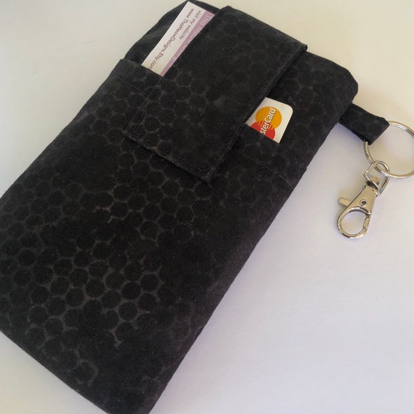 cell phone sleeve bag for any iphone 14/13/12/11,Samsung Galaxy S23/22/21ultra plus or any smart phone type holder pouch purse-Blk Honeycomb