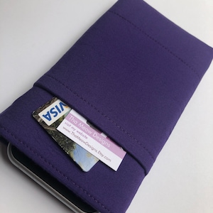 Any iphone/any Samsung Galaxy/HGT or any other cell phone device case wallet pouch,Cell phone cover sleeve pocket case pouch - Solid Purple