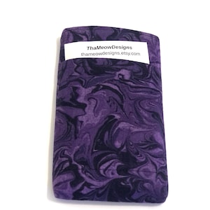 Handmade Purple Swirl Phone Sleeve with Pocket: iPhone, Galaxy, Pixel