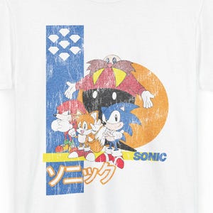 Camiseta gráfica unisex Sonic Knuckle Tails, camiseta para fanáticos de los videojuegos, regalo de jugador retro de Sega, camiseta de Sonic Hedgehog, camiseta gráfica de jugador, camiseta de Sonic
