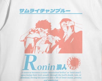 Samurai Champloo Shirt: Anime Boxy Drop Shoulder Graphic T-Shirt