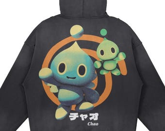 Sonic Adventure Hoodie: Chao Garden Distressed Oversized Hoodie