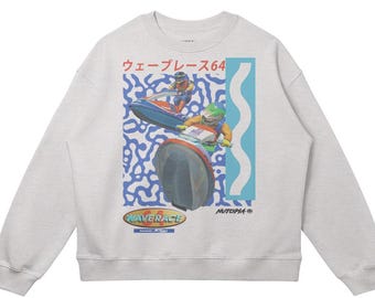 Wave Race 64 Sweatshirt: Retro Nintendo Oversized Drop Shoulder Crewne