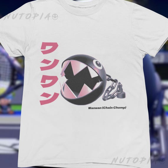 Super Mario 64 Shirt: Chain Chomp Japanese Text Retro Gamer Tee